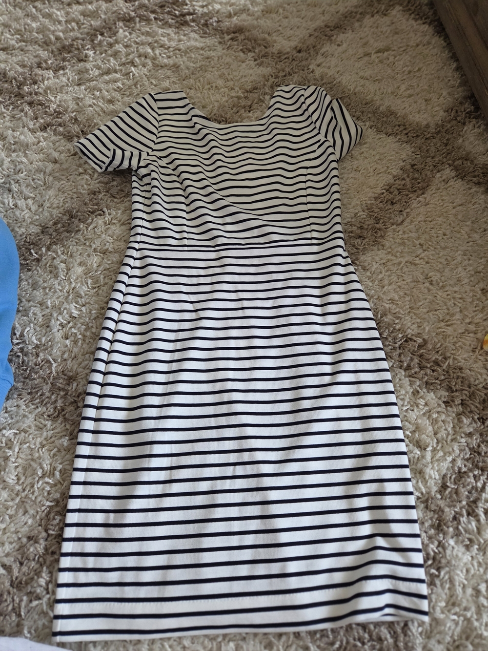 Banana Republic Black and White Striped Midi Sheath Dress